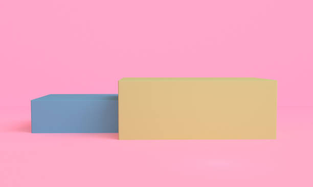 istock Minimal geometry Abstract shape mock up with podium for product display background, 3D Render 1320787610