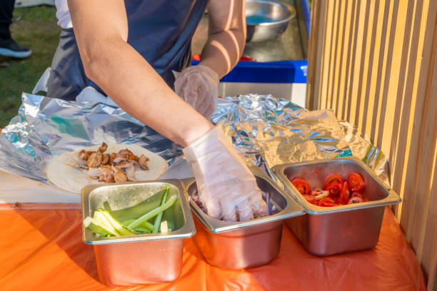 istock A professional chef fills the gyros with stuffing 1320793442