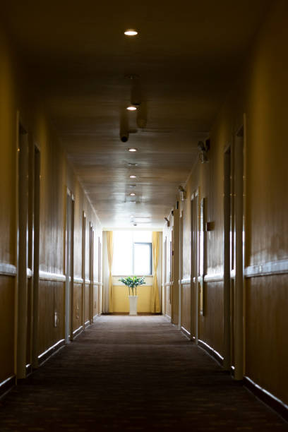 istock Corridor of apartment building 1320793578
