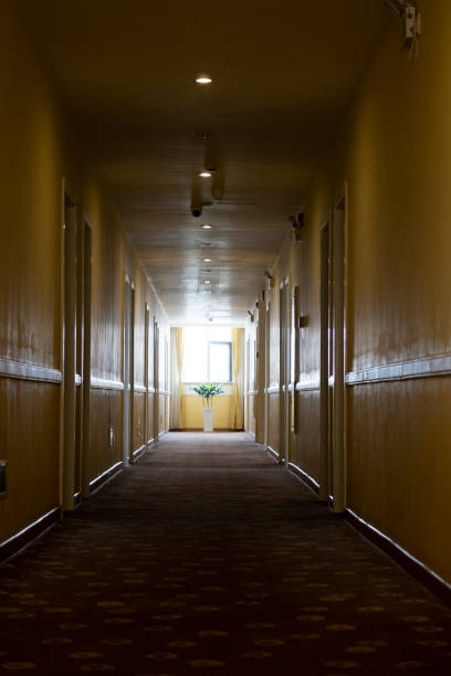 istock Corridor of apartment building 1320793594