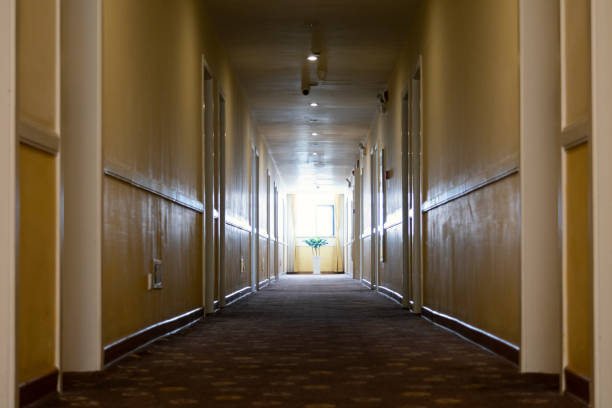istock Corridor of apartment building 1320794453