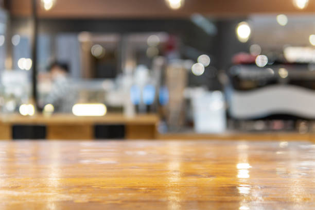 Close-Up Of Empty Tables in a cafe