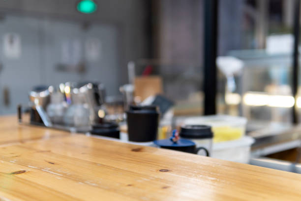 Close-Up Of Empty Tables in a cafe