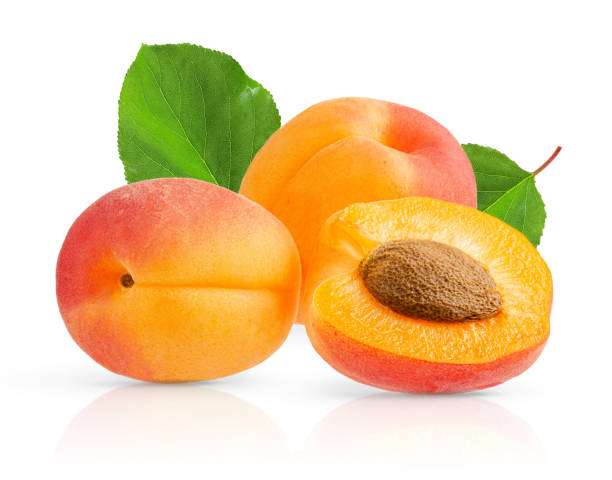 istock Heap of apricots isolated 1320797879
