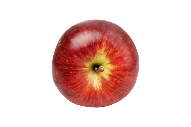 top view of apple fruit isolated on white background