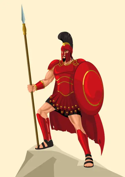 Vector illustration of Ares the Greek god of war