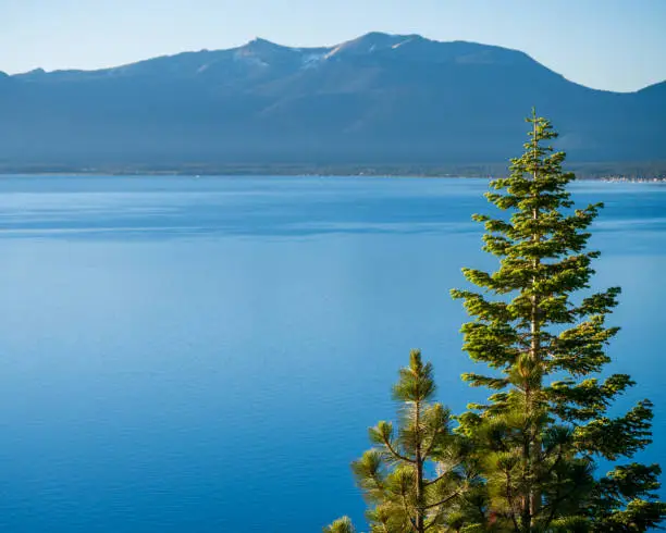 Blue waters of Lake Tahoe CA