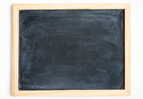istock Blank chalkboard in light wooden frame isolated on white 1320805072