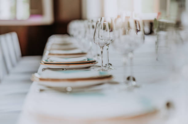 Dinner table stock photo