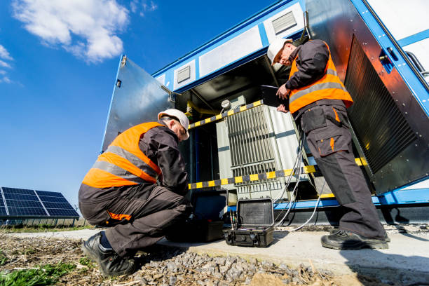 istock Execution of electrical measuring works on the power transformer 1320808386
