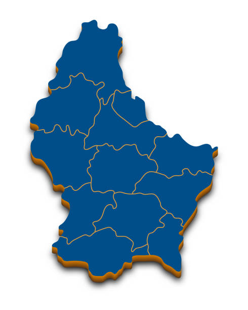 istock Luxembourg map vector. High detailed administrative 3D map of Luxembourg with dropped shadow. Vector blue isometric silhouette with administrative divisions. All isolated on white background. Template for website, design, cover, infographics 1320809142