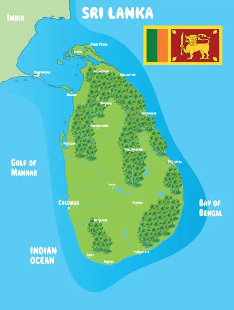Vector illustration of Sri Lanka Map