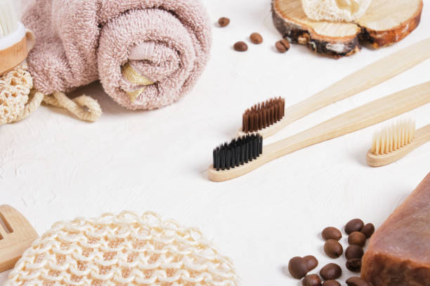 istock bamboo toothbrushes and bathroom accessories made from natural materials on a beige background 1320811734
