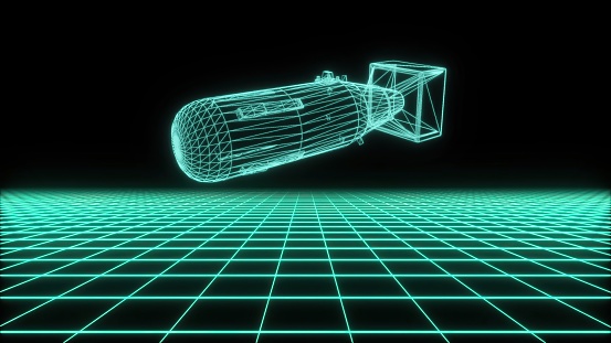 3d illustration - Holographic Tron Grid Floor Motion Graphic Element