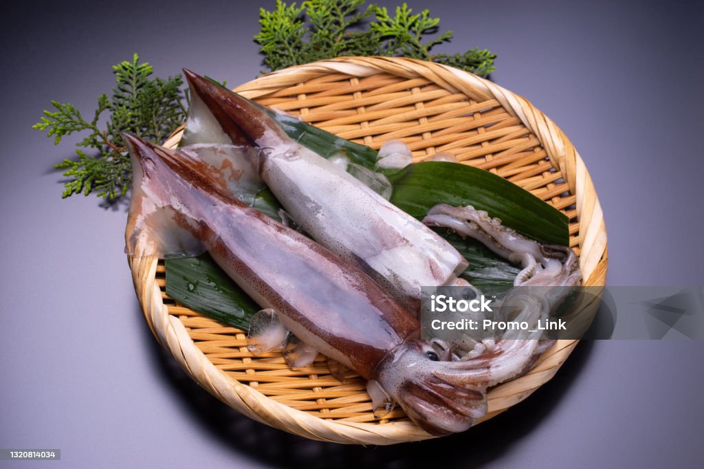 Japanese Flying Squid Stock Photo - Download Image Now - Bamboo Tub