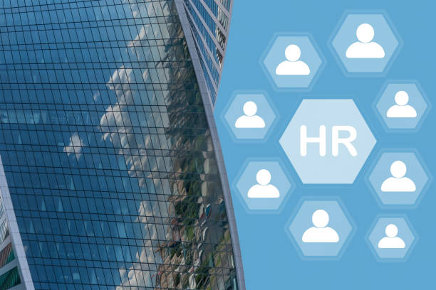 Human resources HR business management concept, people network structure stock photo