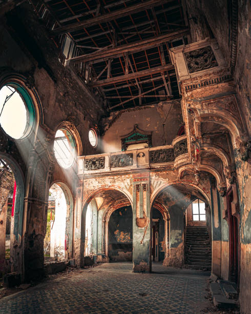 istock Light coming through windows in the haunted Spicer castle in Serbia 1320820939
