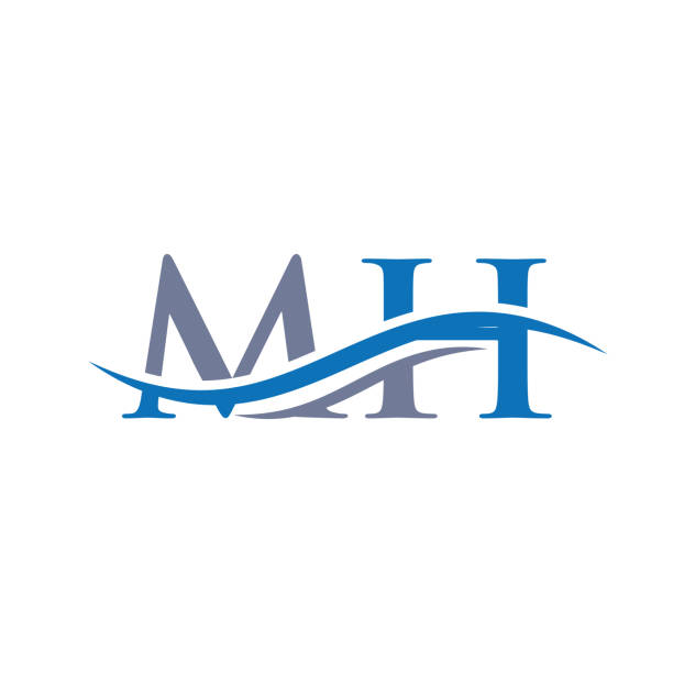 Initial linked letter MH logo design. Modern letter MH logo design vector with modern trendy MH logo design vector with modern trendy h m logo stock illustrations