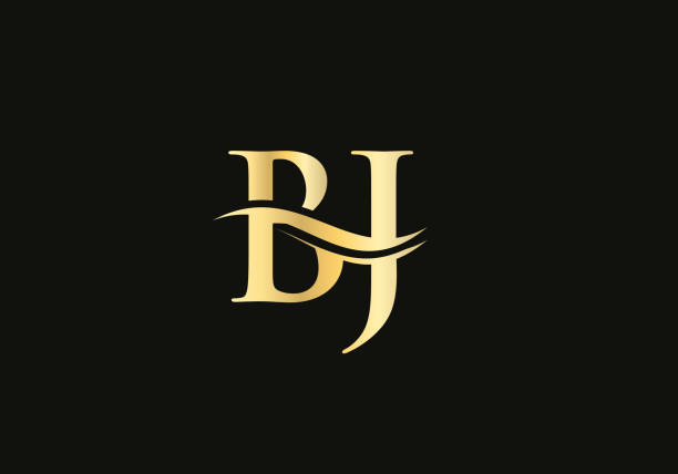 Initial BJ letter business logo design vector template with minimal and modern trendy. BJ logo design for business BJ logo design for business crystal letter j stock illustrations