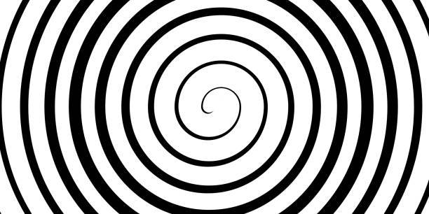 istock Swirl hypnotic black and white spiral. Monochrome abstract background. Vector flat geometric illustration.Template design for banner, website, template, leaflet, brochure, poster 1320823725