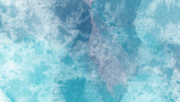 Delicate blue watercolor abstraction on a white background