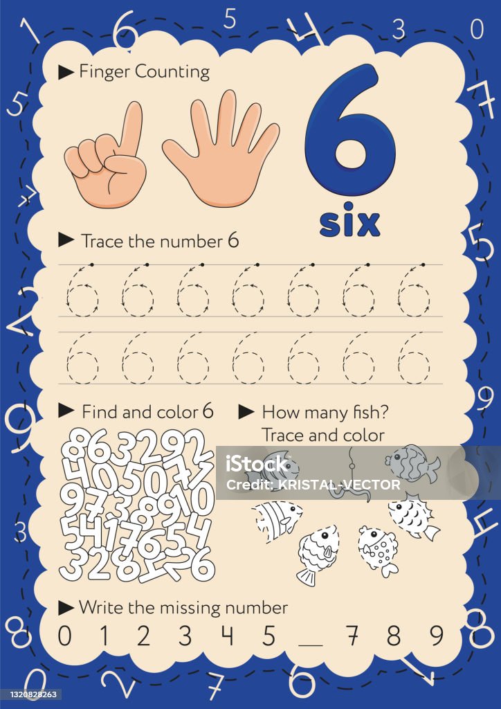 6with Numbers Worksheets For Learning Numbers Learning And Activity For Kids Number 6 ...