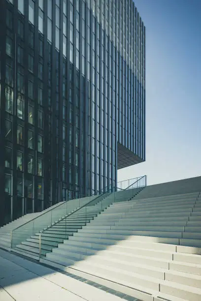 modern staircase in urban surrounding, düsseldorf, germany.