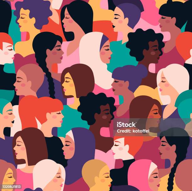 Different Women Seamless Pattern Stock Illustration - Download Image Now - International Womens Day, Women, Only Women