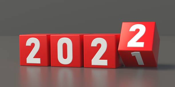 istock 2022 change red cubes with digits isolated on grey background. 3d illustration 1320834641