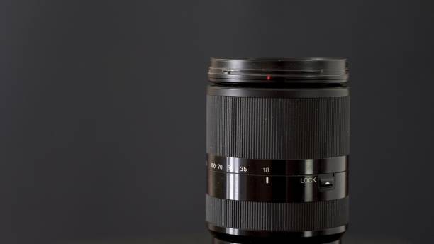 istock Black photo lens on a dark background 1320840120