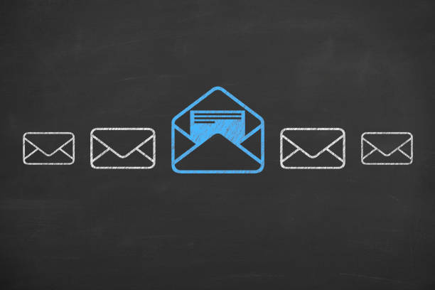 Email marketing concepts on blackboard background