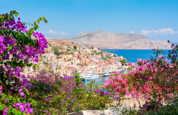 istock Symi town cityscape on Dodecanese islands, Greece 1320842406