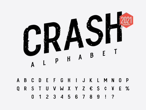 czcionka grunge - rubber stamp alphabet typescript grunge stock illustrations