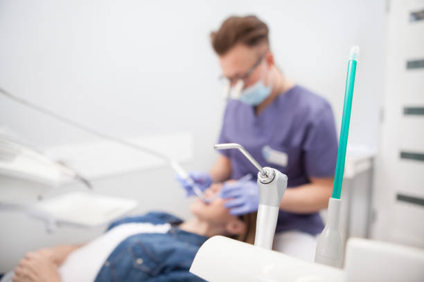 istock Mature woman having dental appointment 1320844368