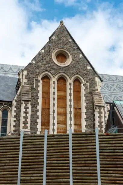 Photo of Ruin of famous Christchurch Cathedral after the earthquake of 2011, New Zealand