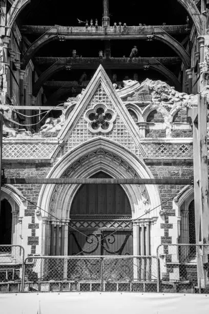 Photo of Ruin of famous Christchurch Cathedral after the earthquake of 2011, New Zealand