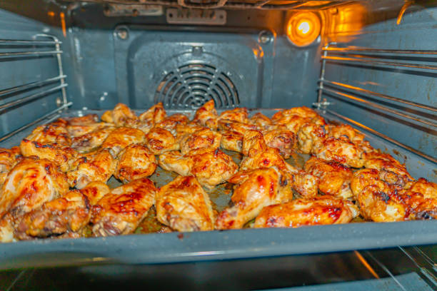 Oven fried chicken wings, BBQ grilled spicy chicken wings. High quality photo