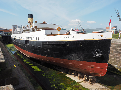 Belfast, Uk - Circa June 2018: SS Nomadic tender ship of the White Star Line in Titanic Quarter