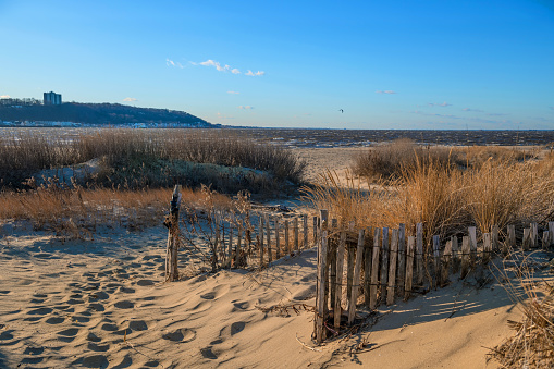 A bayside view of Sandy Hook along the Jersey shore.