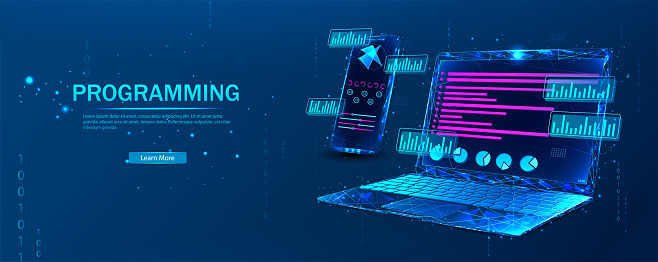Software Web Development Programming Concept Abstract Programming ...