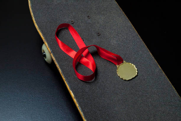 istock Gold medal of skateboard. 1320856529