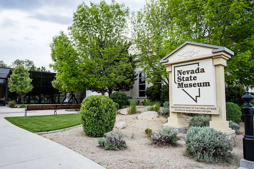 Carson City, NV USA - May 15, 2021: The Nevada State Museum at 600 N Carson St, Carson City.