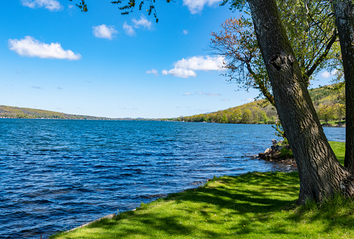 Looking North on Honeoye Lake in the Finger Lakes Region of new York