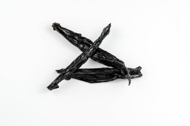 istock Pet treats on a white background. Dried beef liver sticks for do 1320871192