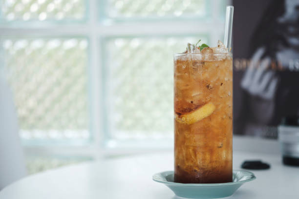 istock Mix ice beverage Iced herbal tea, lemon tea in a tall glass 1320876619