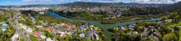 Aerial view of Whangarei City in New Zealand Aerial view of Whangarei City in New Zealand northland new zealand stock pictures, royalty-free photos & images