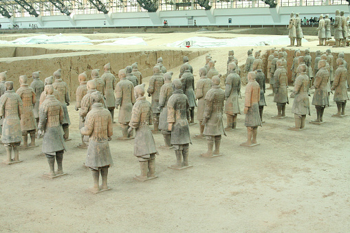 The face of a high ranking officer in the Terracotta army.