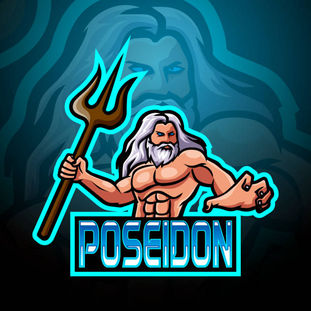 Poseidon mascot design Vector illustration of Poseidon mascot design greek god poseidon backgrounds stock illustrations