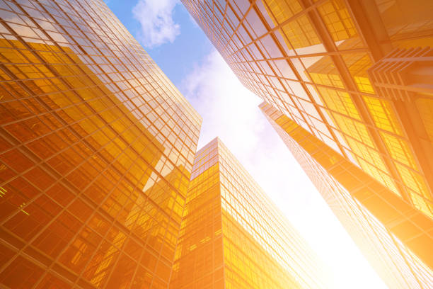 istock Modern skyscrapers shot with perspective 1320885307