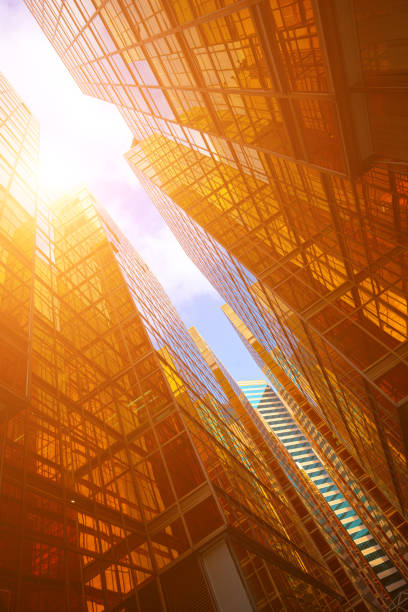 istock Modern skyscrapers shot with perspective 1320888775